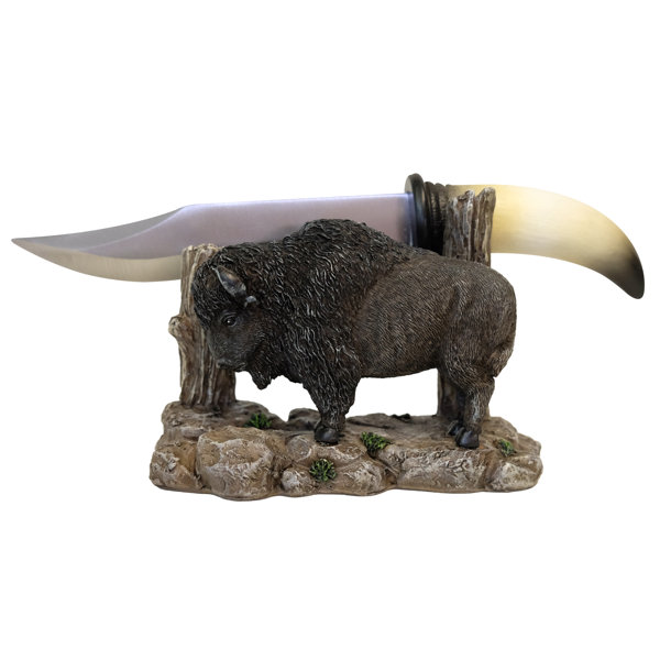 Millwood Pines Bromide Polyresin North American Bison Stainless Steel